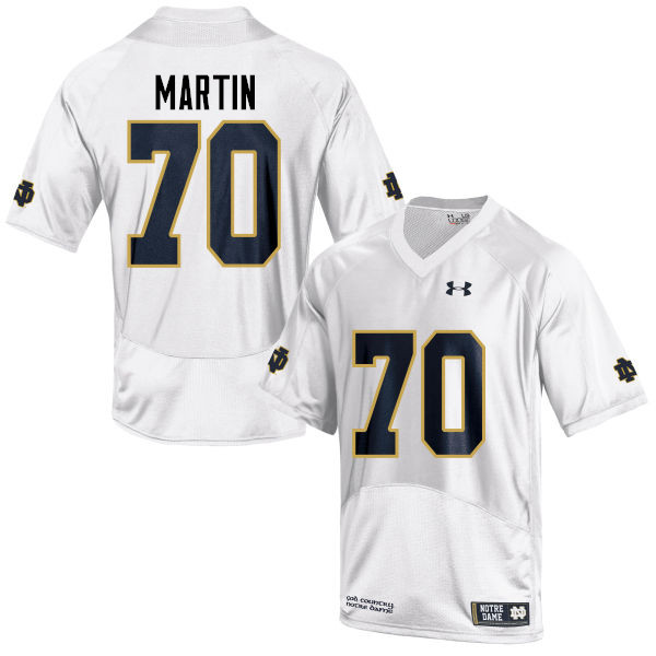 Men's NCAA Notre Dame Fighting Irish #70 Zack Martin Stitched College Under Armour Authentic White Football Jersey YR10F63JX